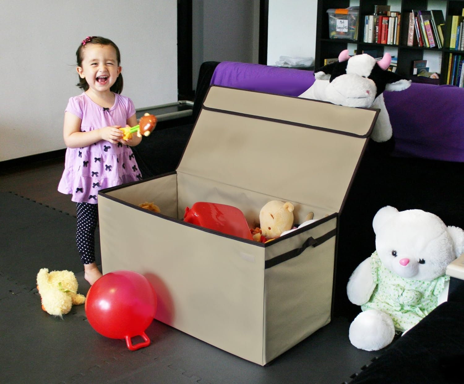 Collapsible Toy Box Toy Organizer, Storage Bin Sturdy, Durable, 600D