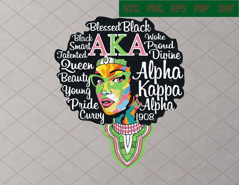Download Alpha Kappa Alpha Sorority svg Alpha Kappa Alpha Afro woman | Etsy