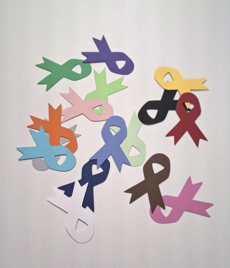 Cardstock Ribbon Paper Die Cut Awareness Ribbons – Cardstock Ribbon Shapes for Crafts, Events ...