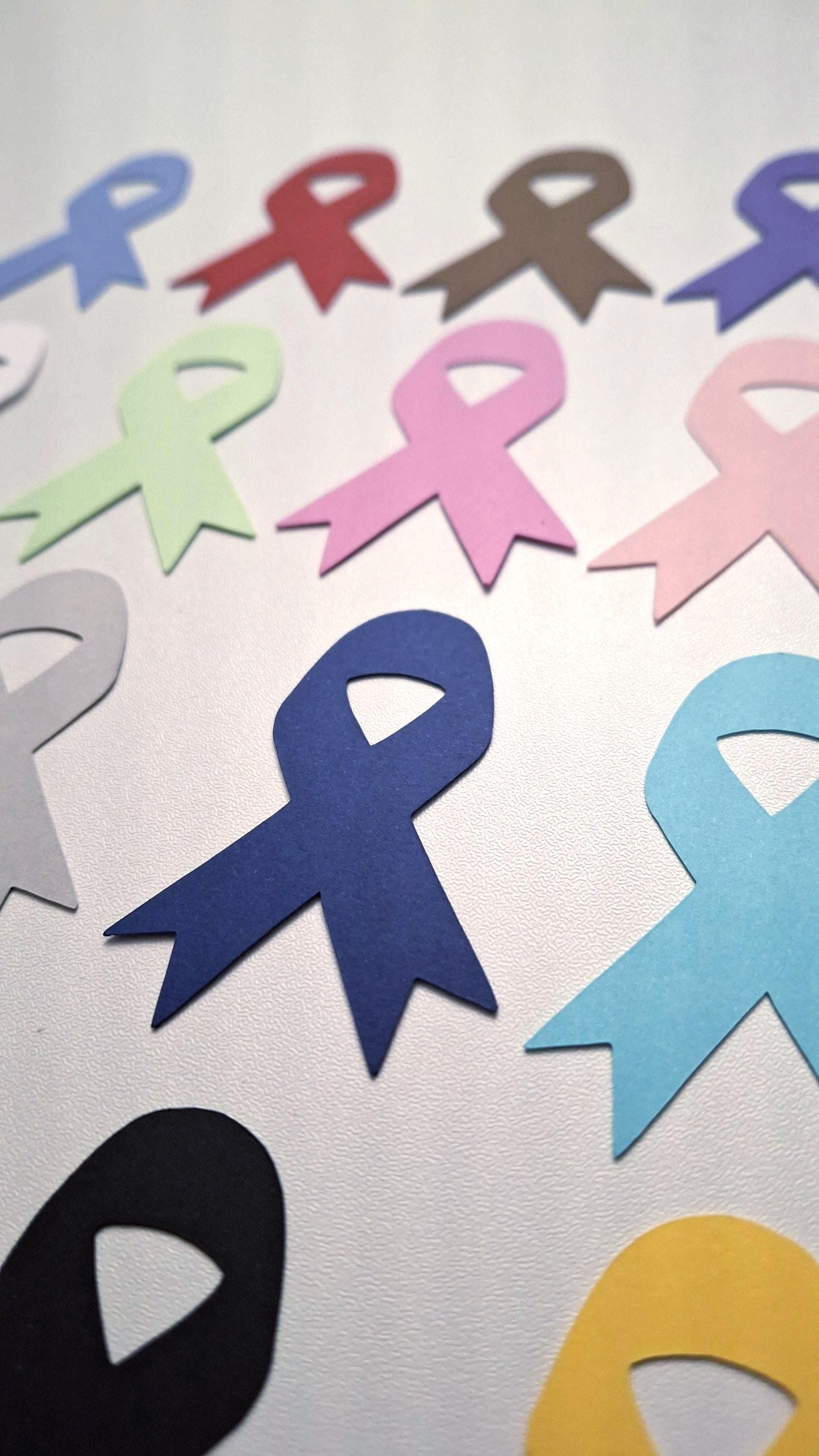 Cardstock Ribbon Paper Die Cut Awareness Ribbons – Cardstock Ribbon Shapes for Crafts, Events ...