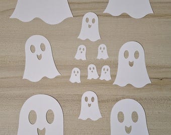 Die Cut Cardstock Ghosts: Halloween Craft Embellishments, Scrapbooking, Party Decor