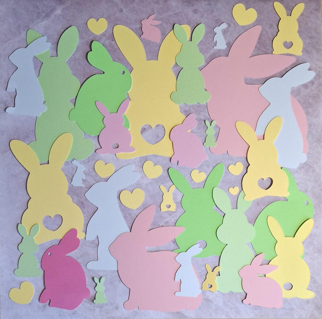 Paper Die Cut Rabbits/bunnies for Card Making, School/classroom ...