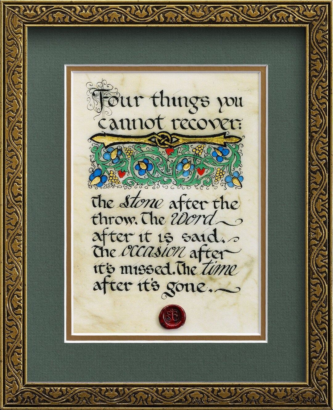 Four Things You Cannot Recover Framed Celtic Art Print Etsy