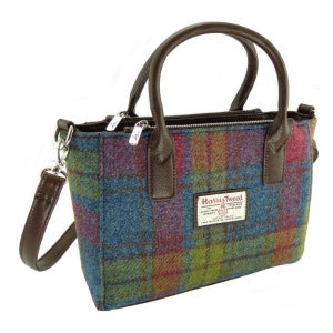 Harris Tweed Small Tote Bag with Shoulder Strap