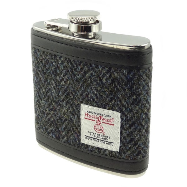 6oz Harris Tweed Hip Flask