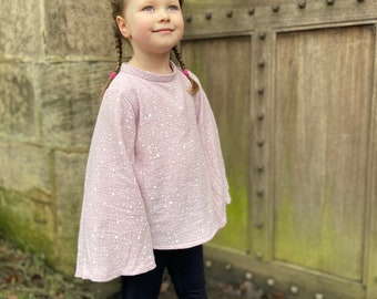 Girls Blouse - Batwing Sleeve Blouse - Child’s Shirt - Organic Muslin