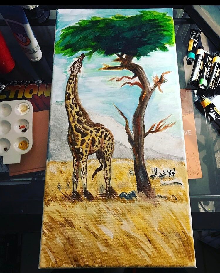 African savannah 12x24 acrylic painting Original art piece Etsy
