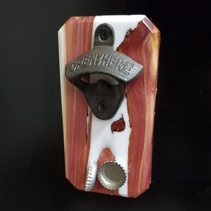 Wooden Magnetic Bottle Opener - Fridge Magnet - Epoxy
