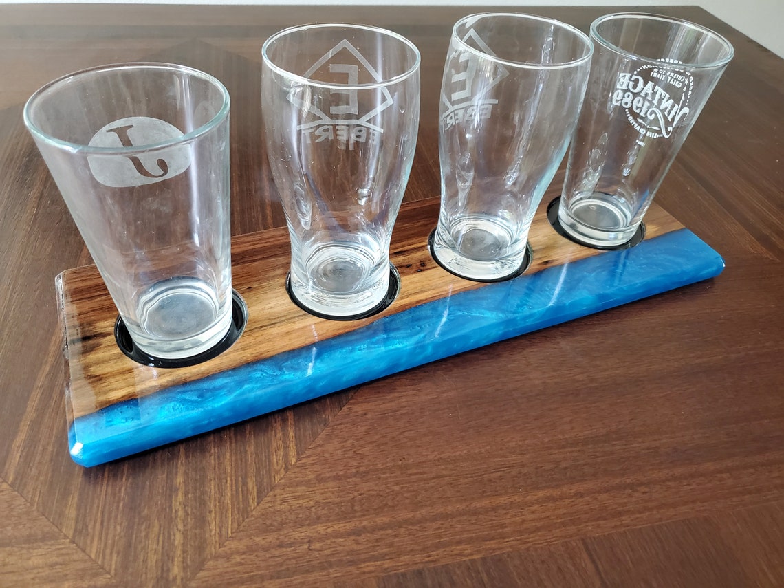 Wood and Epoxy Beer Flight / Coffee Flight Board Etsy