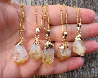 Citrine Necklace Birthstone Necklace 