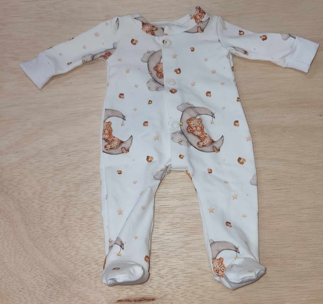 13-14 mini Leopard on the Moon Footed Pj Sleeper W/ Matching Hat or Bow ...