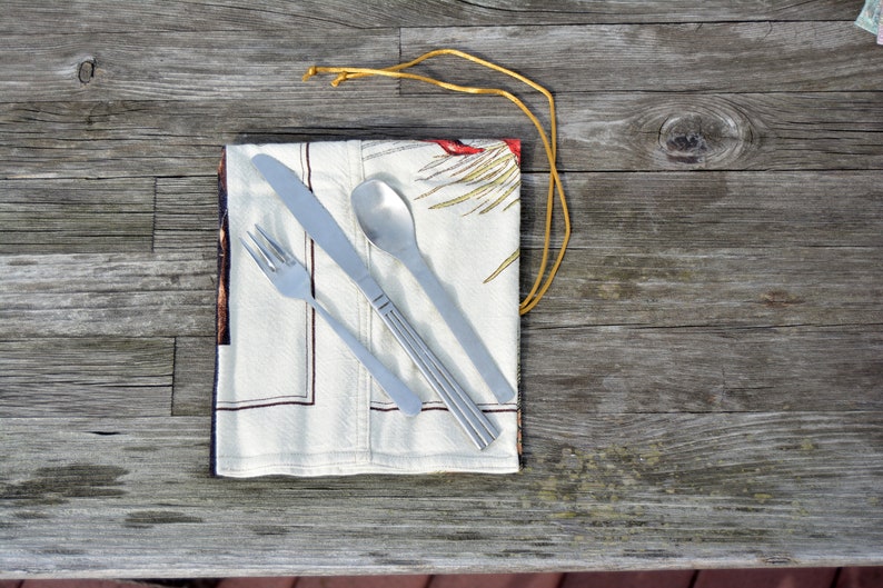 Silverware Up Reusable Silverware Roll up Lunch Silverware Zero Waste - Etsy