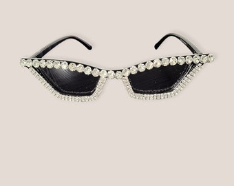 Rhinestone Cat Eye Fashion Sunglasses | Statement Sunglasses | Festival Sunglasses