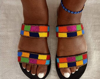 Maasai sandals, African sandals, summer sandals, Mother’s Day gift, gift for her