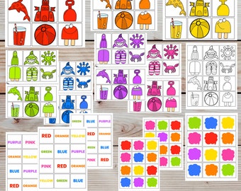 Summer Activity | Beach Shapes Match | Color Matching Game Printable | Homeschool Activity | Preschool Education | Homeschool PreK |