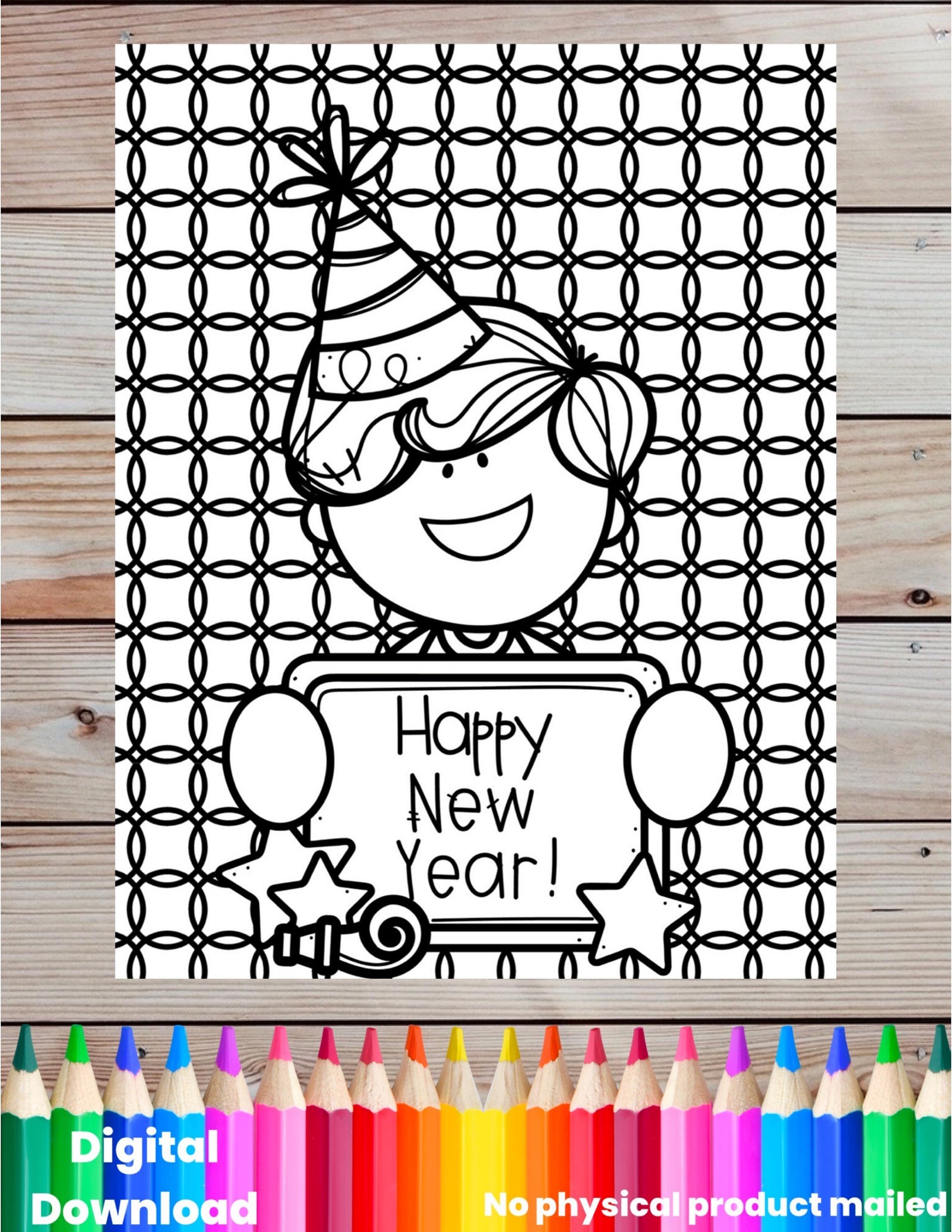 New Years Activity Kids, Coloring Pages, Preschool Activity, Homeschool ...