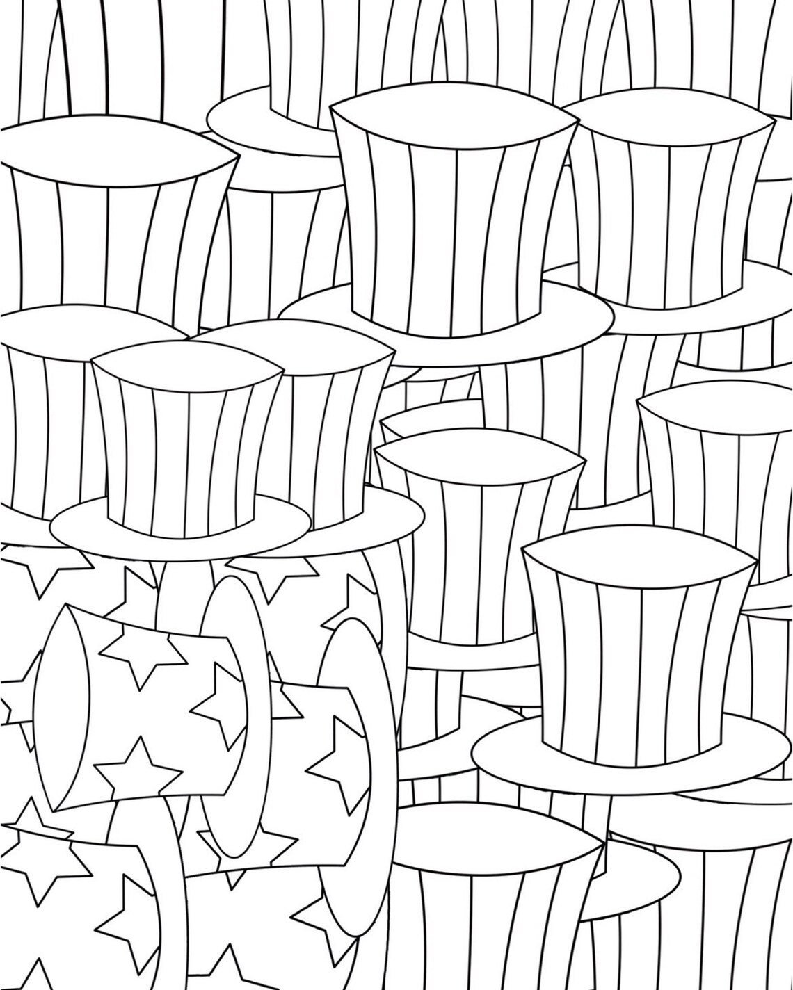 Stars and Stripes 4th of July coloring page - Etsy France