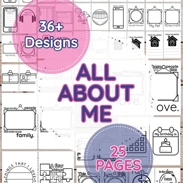 All About Me | Homeschool Activity | Personalized Printable | Teacher Resource | Fill in the Blank | Coloring Pages | Digital Download |
