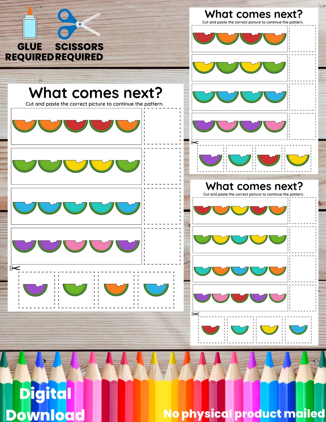 Homeschool Activity Watermelon Color Match Game Summer - Etsy