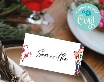 Personalised Christmas Table Place Name Cards Festive Table Decor Digital Download Editable