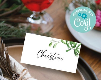 Personalised Christmas Table Place Name Cards Festive Table Decor Digital Download Editable
