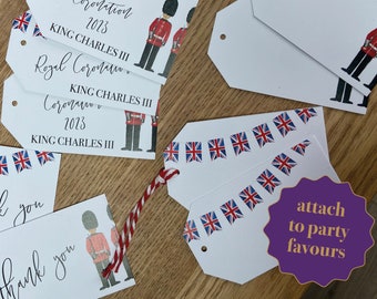 London style Favour Thank you Tags British Tea Party printable tag God Save the King afternoon tea decor