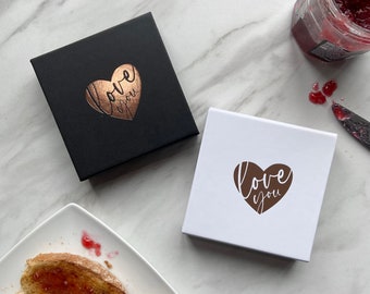 Love You Gift box with reasons why I love you cards rose gold