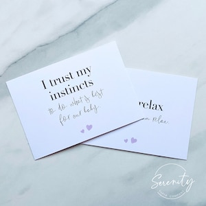 INSTANT DOWNLOAD Birth Affirmation Cards - Baby Shower Gift, Hospital Bag Essential