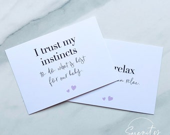 INSTANT DOWNLOAD Birth Affirmation Cards - Baby Shower Gift, Hospital Bag Essential