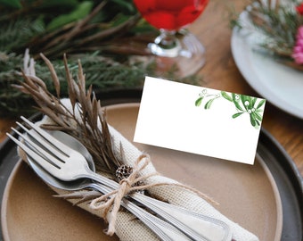 Blank Christmas Table Place Name Cards Festive Table Decor Instant DIGITAL Download Handwrite calligraphy template
