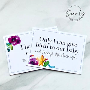 INSTANT DOWNLOAD Birth Affirmation Cards, baby shower gift, pregnancy hospital bag, printable, labour essential, baby shower game