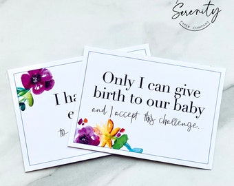 INSTANT DOWNLOAD Birth Affirmation Cards, baby shower gift, pregnancy hospital bag, printable, labour essential, baby shower game