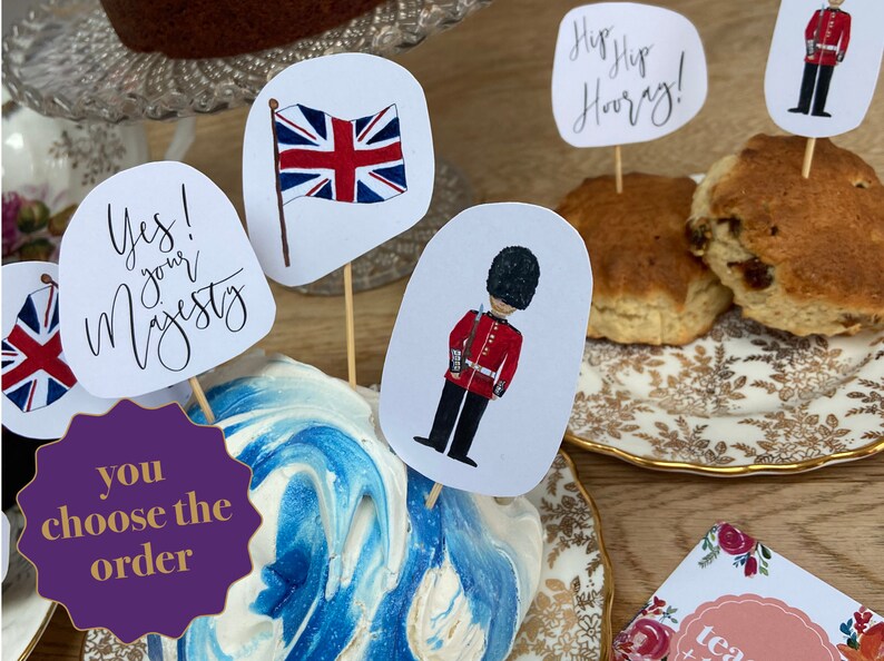 London Style Cake Toppers Printable Party Decorations British - Etsy