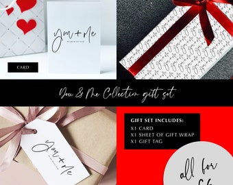 The 'you + me' Collection - Gift set - Card, Tag, Gift Wrap
