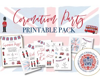 British Tea Party Decorations Tea Party Printable Bundle God Save the King Charles III British Royal Coronation 2023