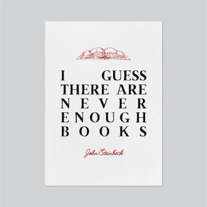Cita de John Steinbeck / A4 / A5 / Impresión de arte / Regalos librescos