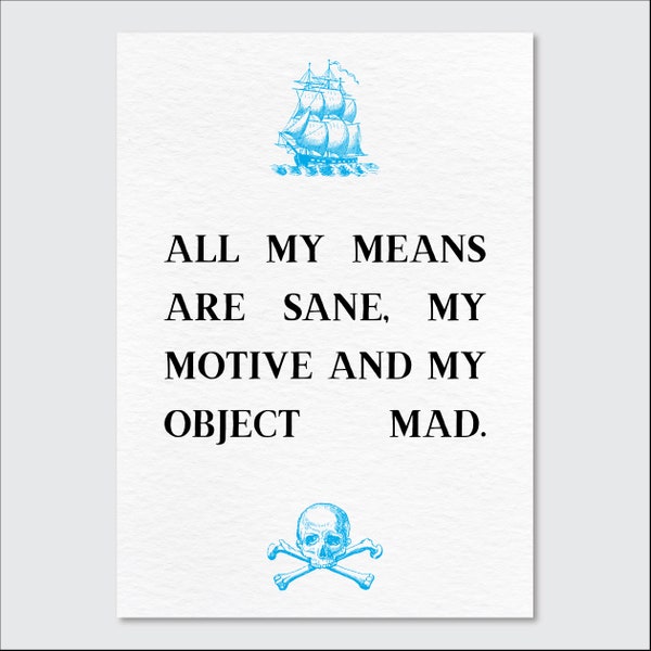 Captain Ahab Nautical | Art Print | A4 | A5