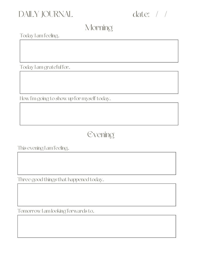Daily Journal Template - Printable and Digital Pdf File - Goodnotes - Etsy