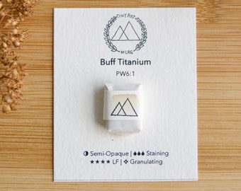 Handmade &#39;Buff Titanium&#39; Quarter Pan Watercolor, Handmade Watercolor Paint, Artist Quality Paint