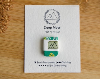 Handmade &#39;Deep Moss&#39; Watercolor Quarter Pan, Handmade Paint, Watercolor Paints