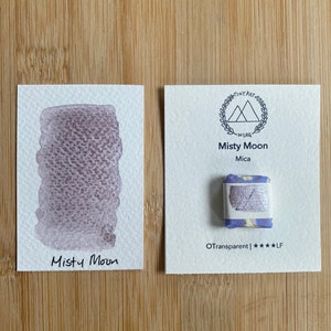 Handmade &#39;Misty Moon&#39; Watercolor Quarter Pan, Handmade Watercolor, Handmade Paint, Shimmer paint, Metallic paint