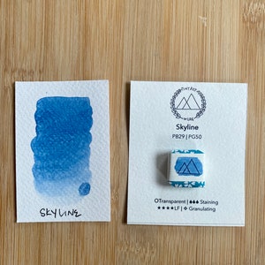 Handmade &#39;Skyline&#39; Watercolor Quarter Pan, Handmade Watercolor, Handmade Paint