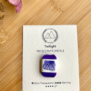 Handmade &#39;Twilight&#39; Quarter Pan Watercolor | Handmade Watercolor | Quarter Pan | Handmade Paint