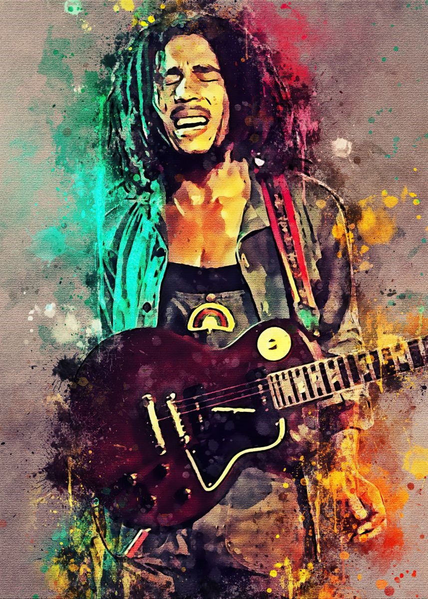 Bob Marley Poster Illustration Collage Art Artist Home | Etsy