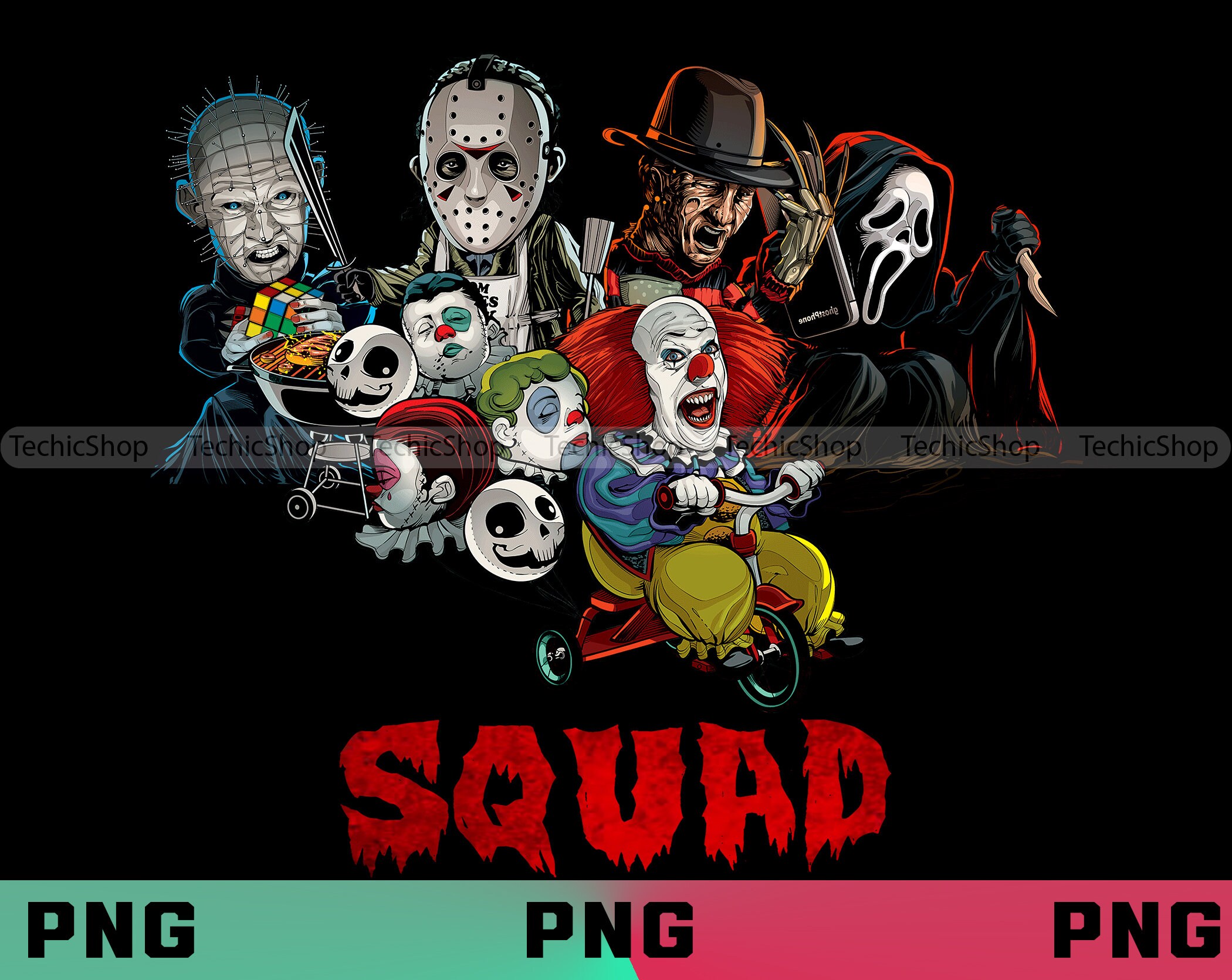 Squad Horror Movies PNG Horror Characters PNG Halloween | Etsy