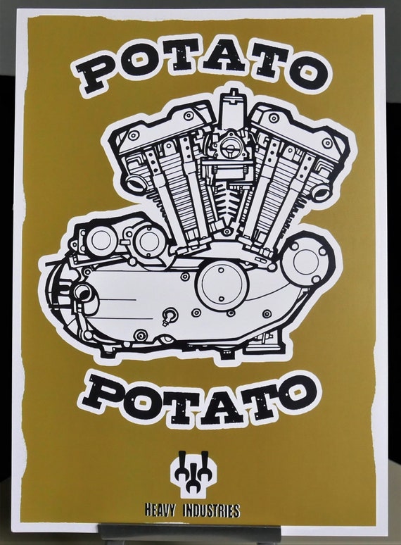 A4 Poster Harley Ironhead Engine Drawing Etsy UK