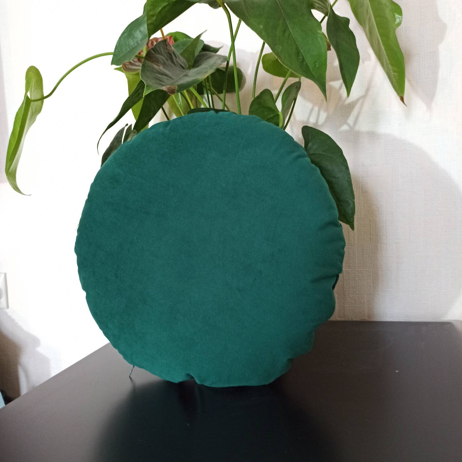 Buy Emerald Green Round Pillow Case Circle Throw Pillow Cover Online in