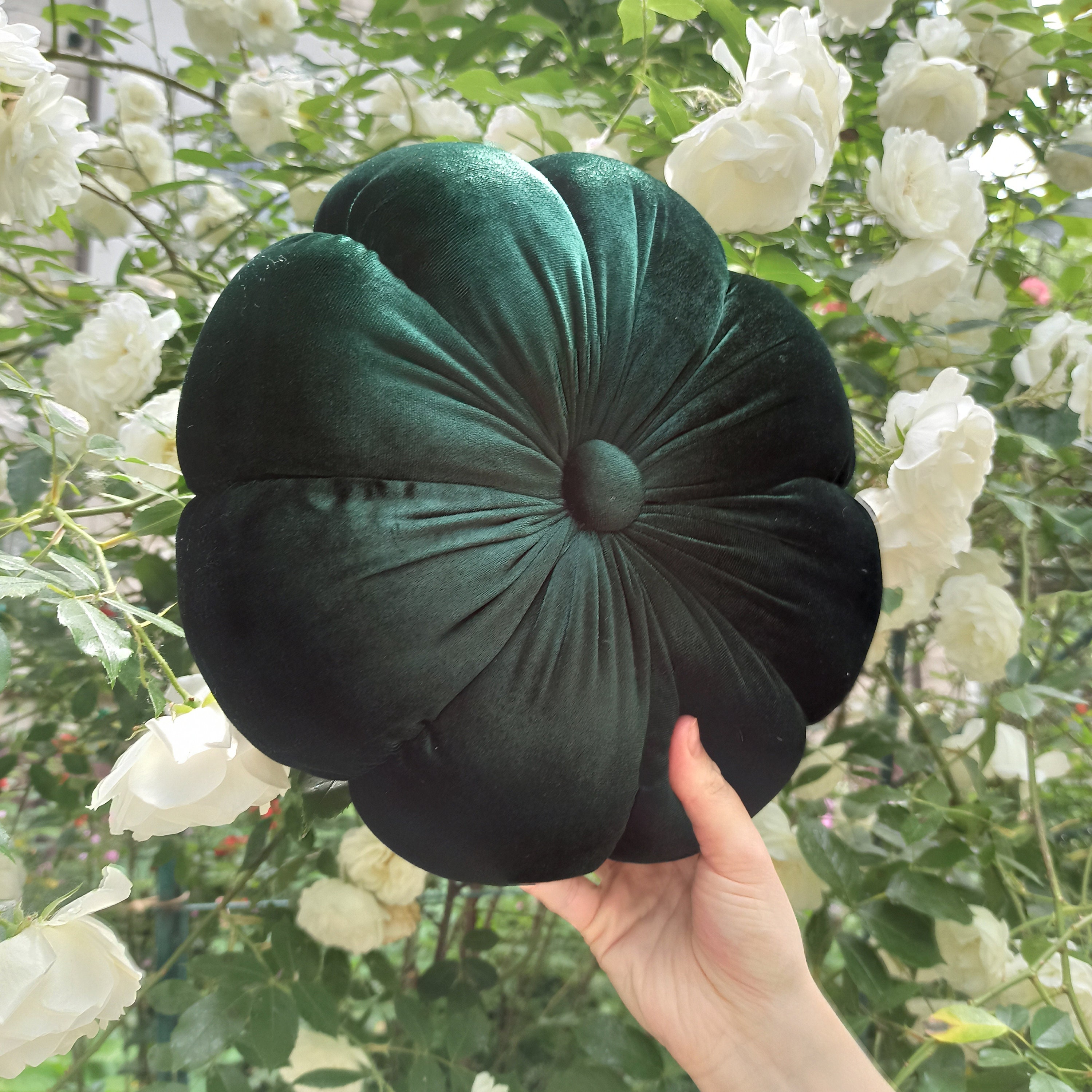 Emerald Green Round Pillow Circle Pillow Round Cushion Etsy