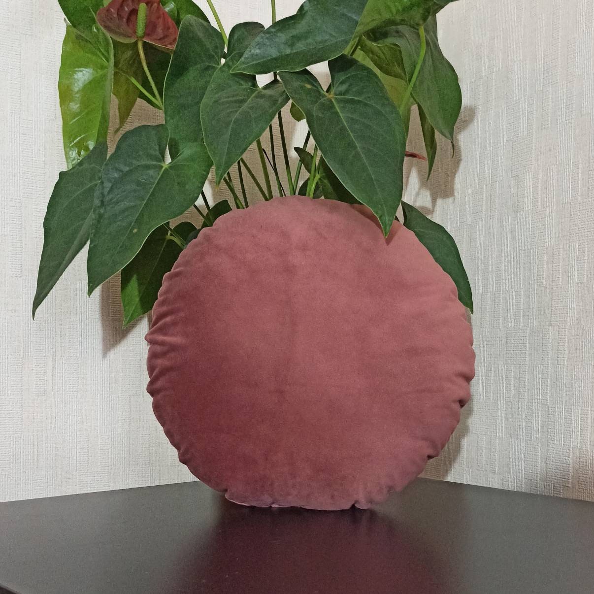 Blush Pink Round Pillow Case, Circle Pillow Cover, Dusty Pink Sofa