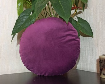 round purple pillow